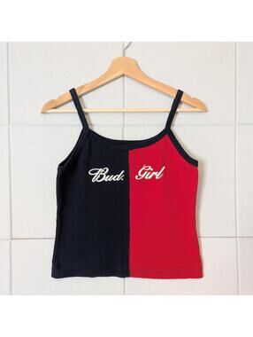 Vintage 90s y2k 100% cotton Bud Girl cami tank